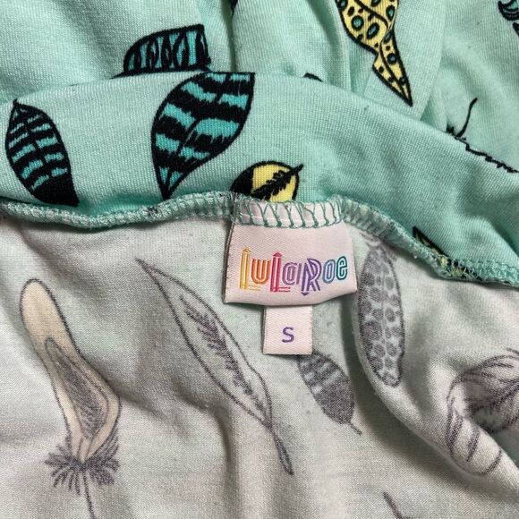 LuLaRoe green feather maxi skirt - Picture 4 of 5